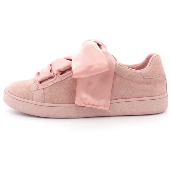 jeffrey campbell // pink suede bow lowtop sneakers - Picture 3 of 5